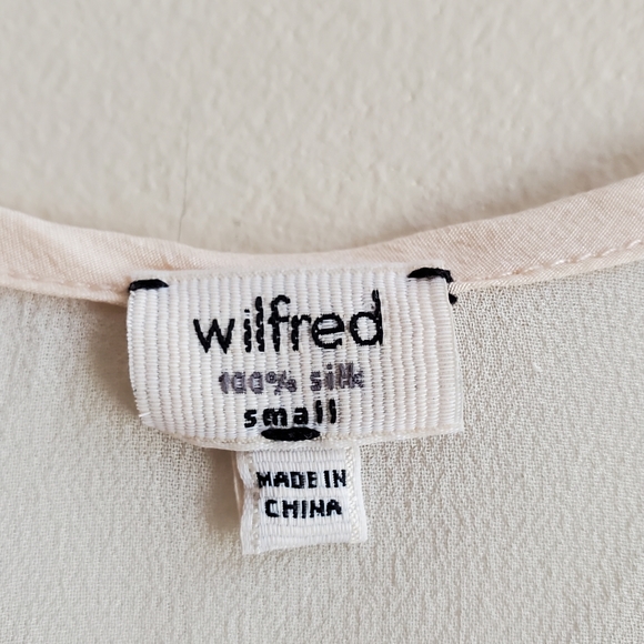 Wilfred 100% Silk blouse sleeve less with patch pocket with embroidery hem, sm - Picture 5 of 6